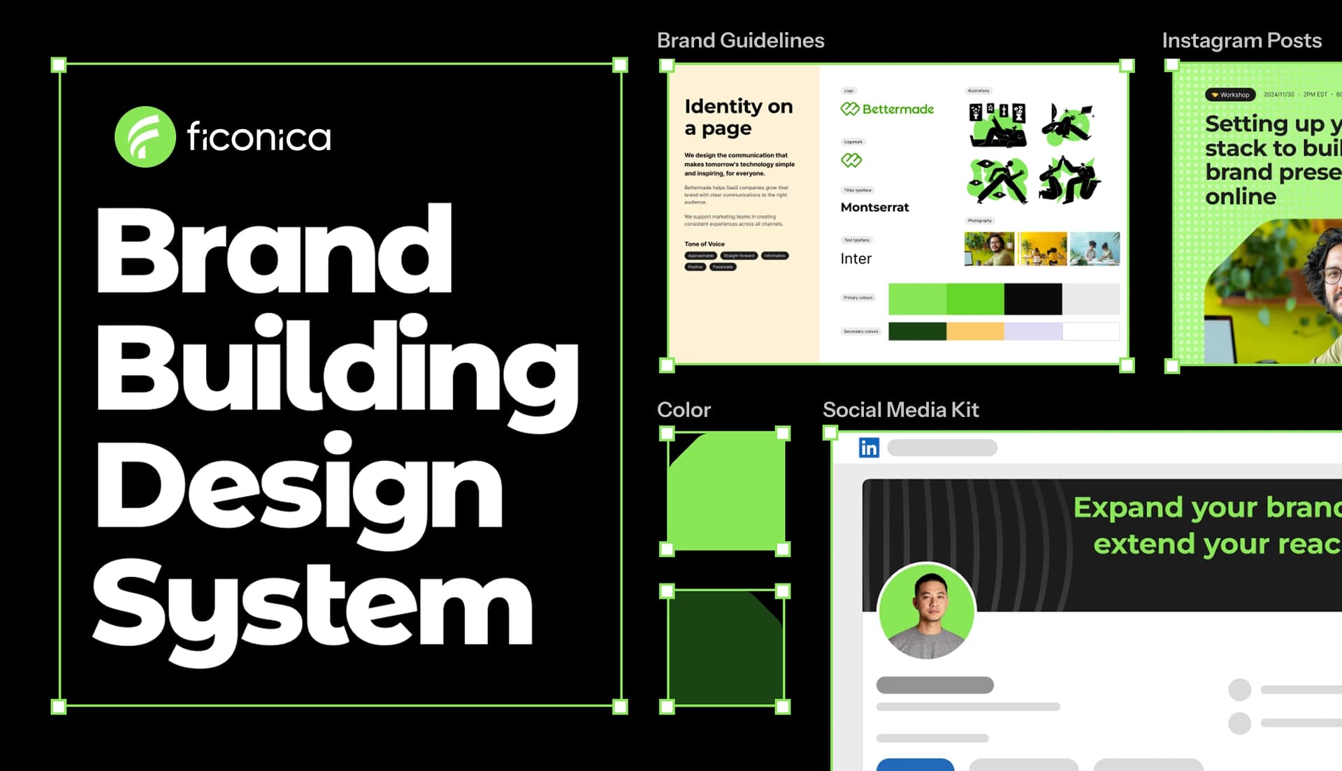 AI platform organizing brand assets into a visual identity system for small businesses