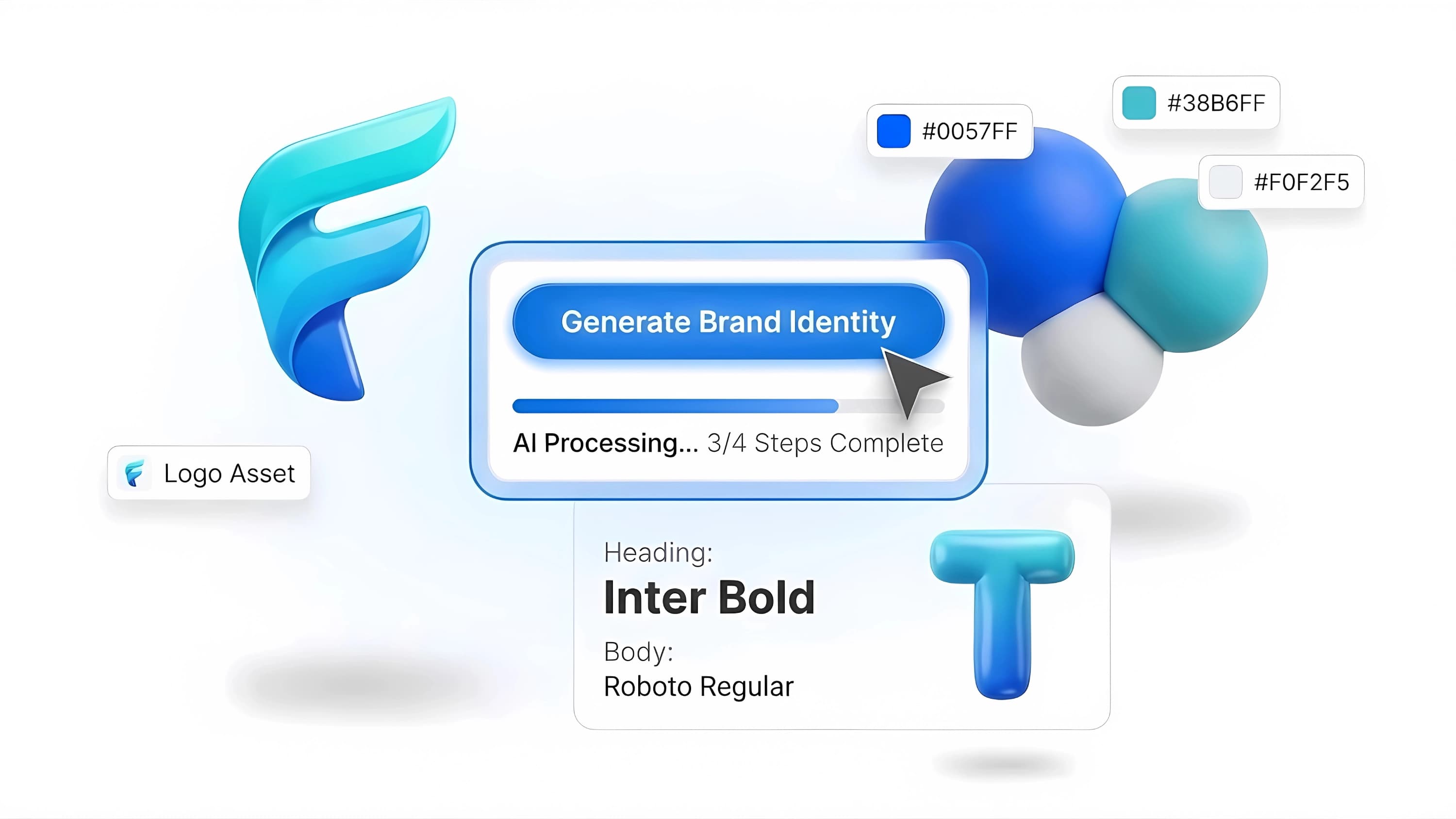 AI logo generator interface creating professional logo designs for small businesses