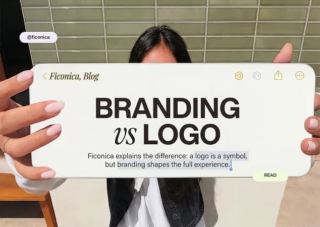 Logo vs brand identity comparison showing visual elements of a complete brand system