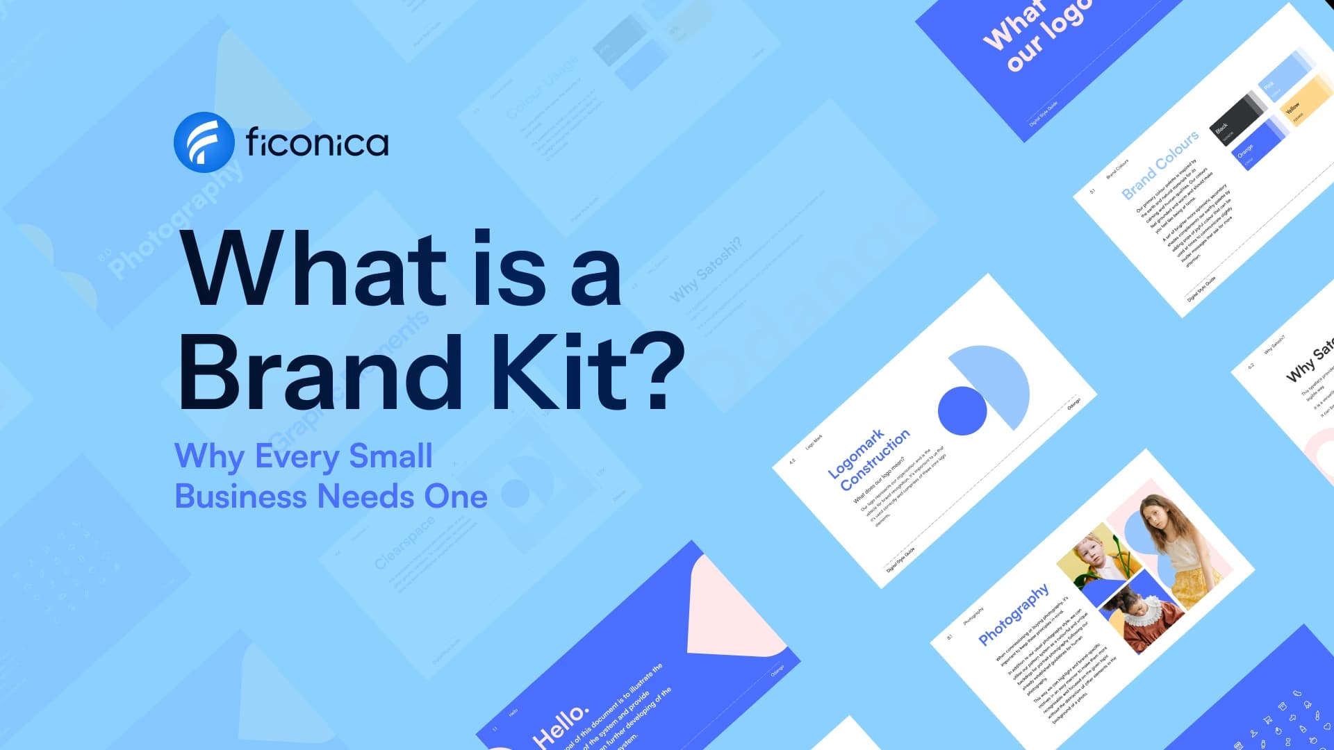 Organized brand kit structure showing logo files, color palette and typography assets