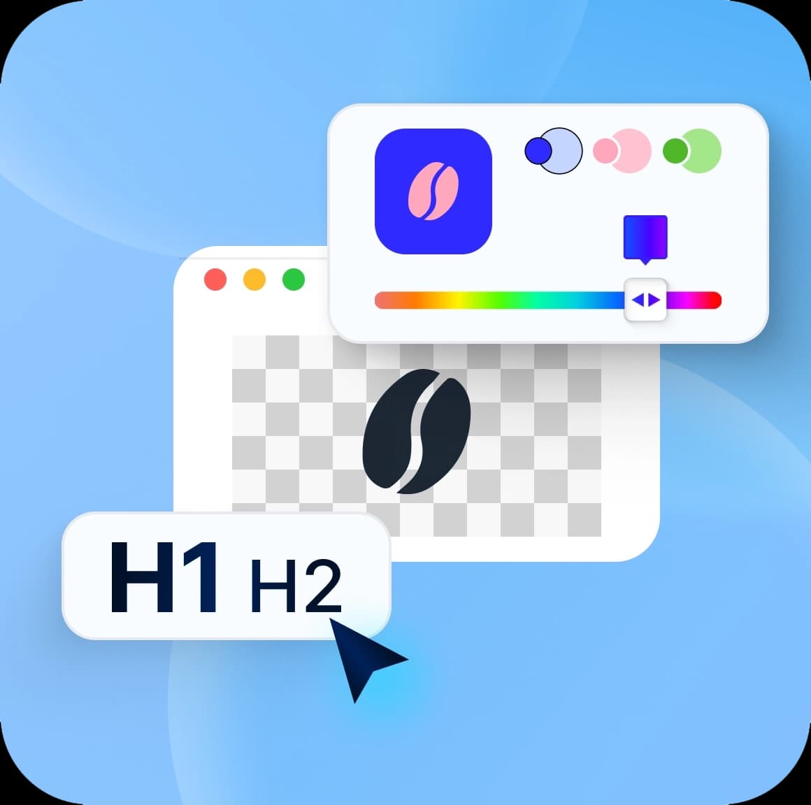 AI brand identity generator creating logos, colors and typography for businesses