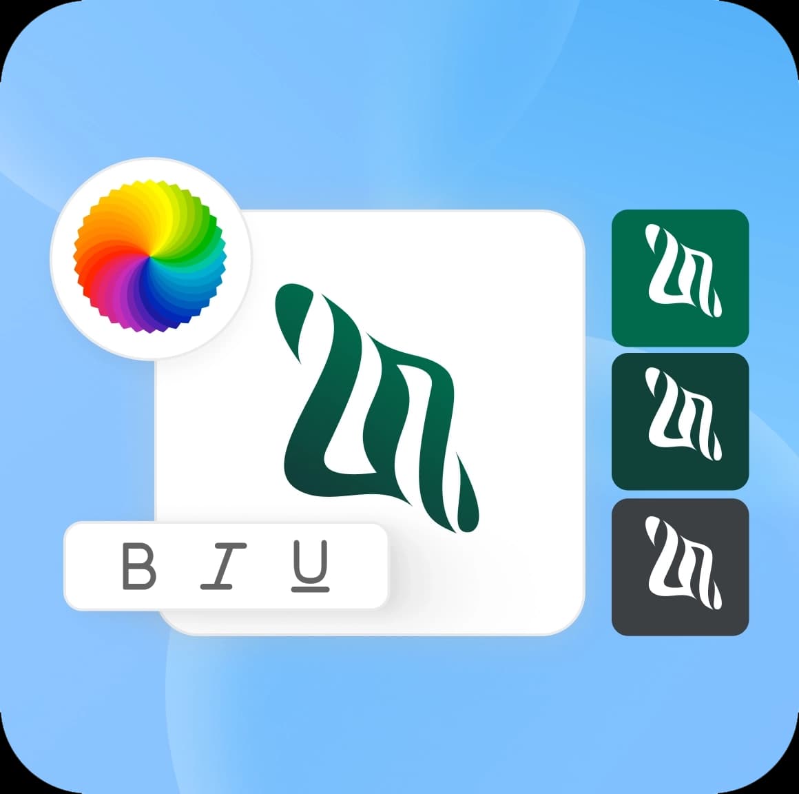 Dashboard of AI brand identity generator showing logo and brand kit tools