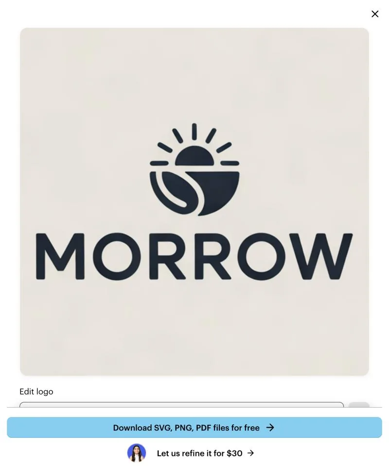 Actual Vistaprint concept view with the button Download SVG, PNG, PDF files for free.