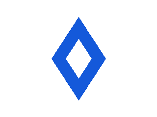 Blue diamond with a white rectangular background on navy